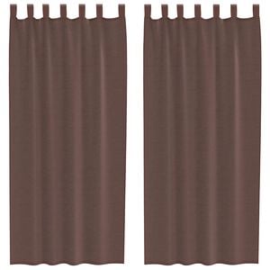 vidaXL Voilegardiner med fanetopp 2 stk brun