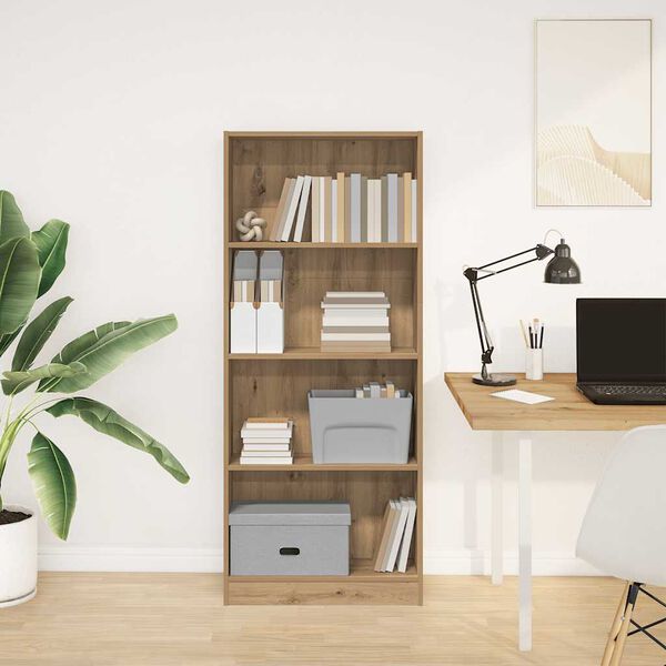 vidaXL Bokhylle artisan eik 60x24x143 cm konstruert tre