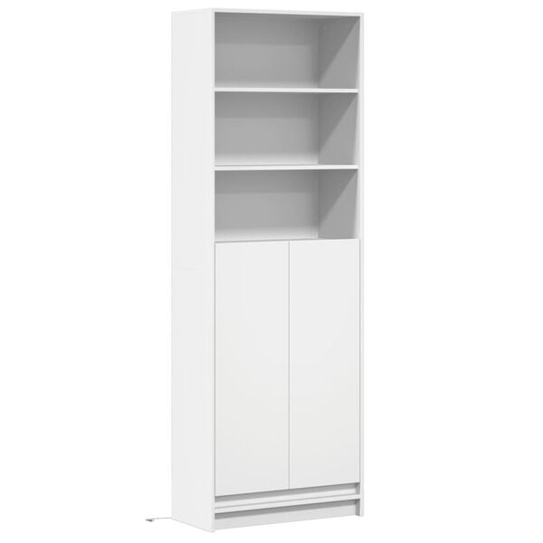vidaXL Garderobe med LED hvit 69x32,5x200 cm konstruert tre