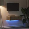 vidaXL TV-benk med LED-lys artisan eik 60x35x15,5 cm