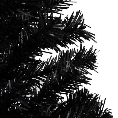 vidaXL Forhåndsbelyst kunstig juletre med kulesett svart 240 cm PVC