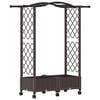 vidaXL Hevet Bed med Trellis og Tak Brun 124 x 40 x 129 cm PP