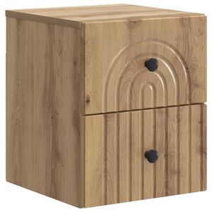 vidaXL Vegghengt Nattbord Artisan eik 33 x 34,5 x 40 cm Konstruert tre