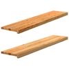 vidaXL Vinduskarmer 2 stk lysebrun 120x30x2 cm heltre eik