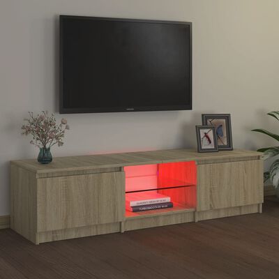 vidaXL TV-benk med LED-lys sonoma eik 140x40x35,5 cm