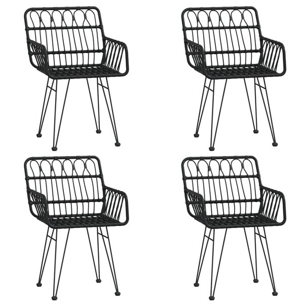 vidaXL Hagespisegruppe 5 deler svart polyrotting