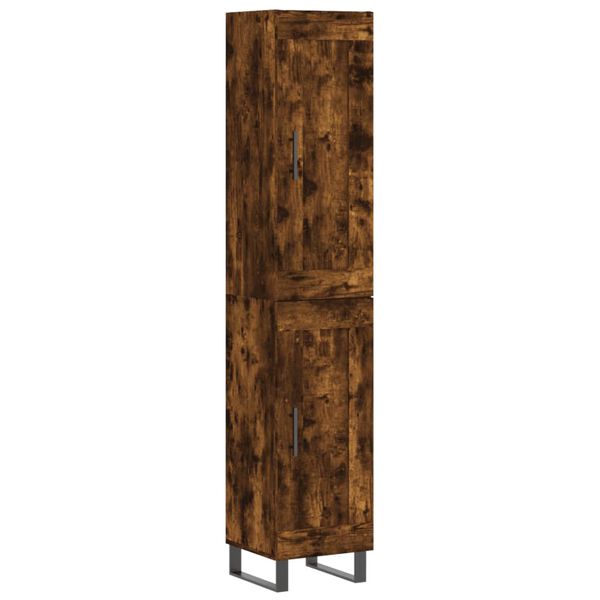 vidaXL Highboard r&oslash;kt eik 34,5x34x180 cm konstruert tre