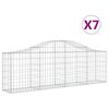 vidaXL Gabionkurver buede 7 stk 200x30x60/80 cm galvanisert jern