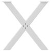 vidaXL Spisebordben X-formet 2 stk hvit 80 x (72-73) cm st&aring;l