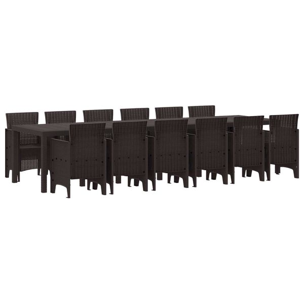 vidaXL Hage Spisegruppe 13 pcs Brun Polt rattan