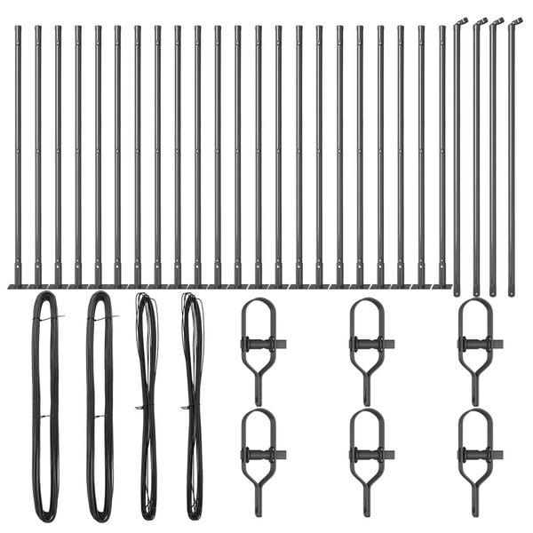 vidaXL Gjerdepåle Annet 26 pcs Grå 3,2 x 3,2 x 110 cm Stål