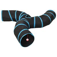 vidaXL Kattetunnel 3-veis svart og blå 25 cm polyester