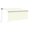 vidaXL Automatisk markise rullegardin LED vindsensor 3,5x2,5m kremhvit