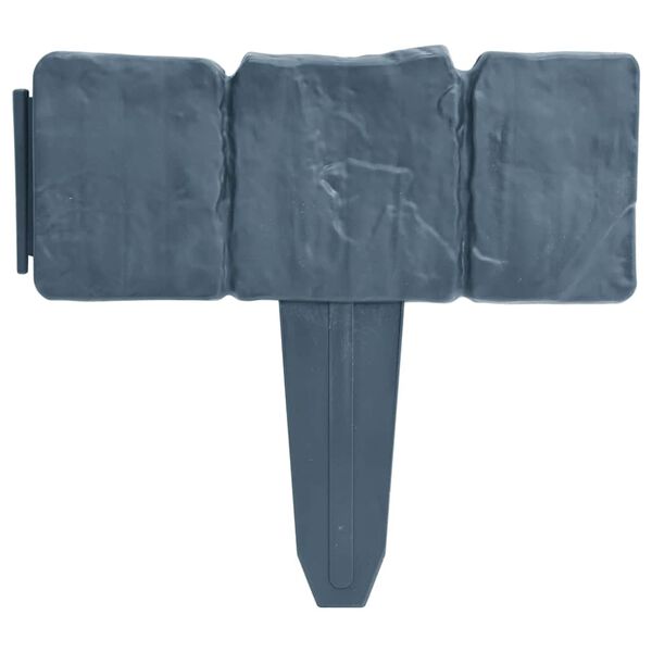 vidaXL Plastgjerde for hage og plen steinutseende 41 stk 10 m