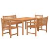 vidaXL Hagespisegruppe 5 deler heltre teak