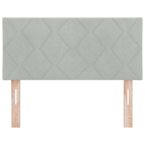 vidaXL LED Hodegavl med hodegjerde Lysegrå 90 cm Kunstlær