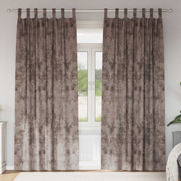 vidaXL Fl&oslash;yel Gardiner 2 pcs Cappuccino 245 x 140 cm Fl&oslash;yel
