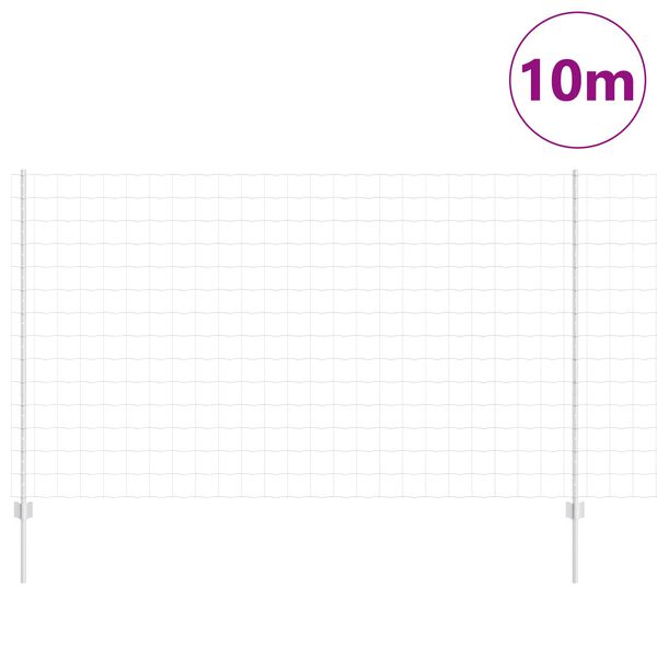 vidaXL Gjerde med stolpe s&oslash;lv 1,4 x 10 m St&aring;l