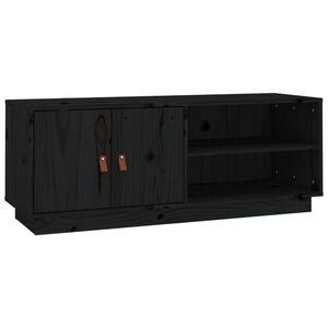 vidaXL TV-benk svart 105x34x40 cm heltre furu