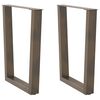 vidaXL Spisebordben V-formet 2 stk naturst&aring;l 70 x (72-73,3) cm st&aring;l