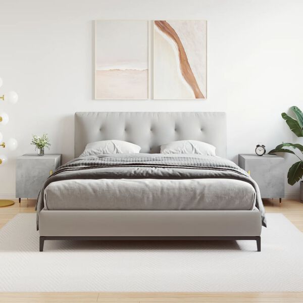 vidaXL Nattbord 2 stk betonggr&aring; 40x40x50 cm konstruert tre