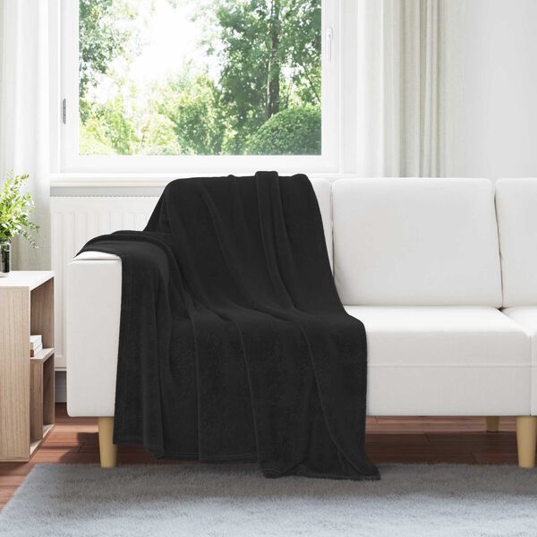 vidaXL Kastteppe Svart 130 x 150 cm Fleece
