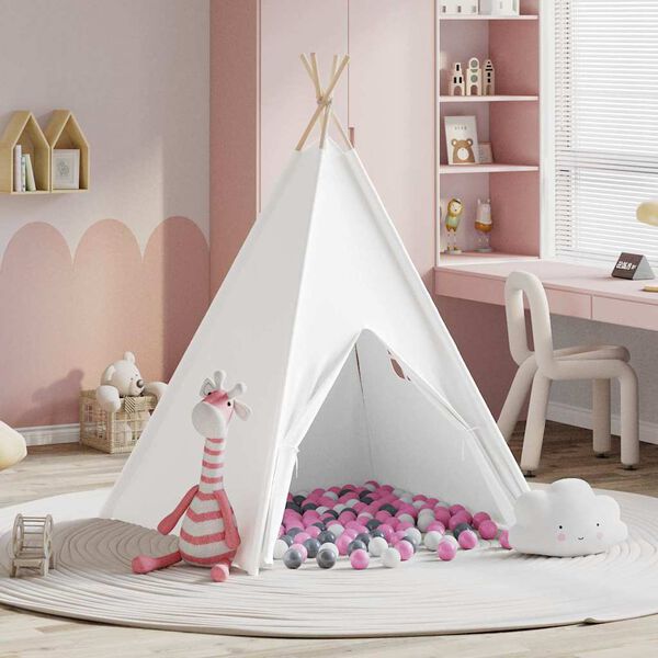 vidaXL Teepee Telt Hvit 120 x 120 x 150 cm Stoff og Plast