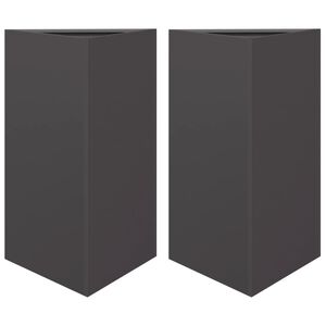 vidaXL Plantekasser 2 stk svart trekantet 50x43x75 cm st&aring;l