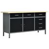 vidaXL Arbeidsbenk svart 160x60x85 cm st&aring;l