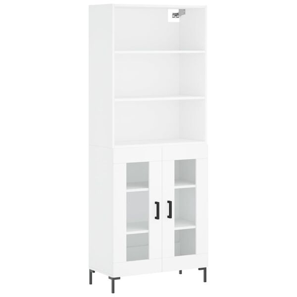 vidaXL Highboard hvit 69,5x34x180 cm konstruert tre
