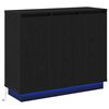 vidaXL LED sideboard Svart Eik 90 x 32 x 75 cm Konstruert tre