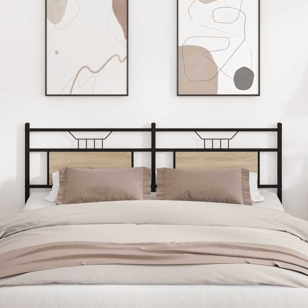 vidaXL Utskiftbar sengegavl sonoma eik 160 cm konstruert tre og st&aring;l