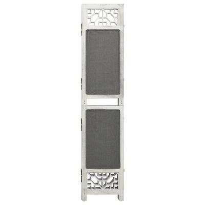 vidaXL Romdeler med 4 paneler grå 140x165 cm stoff