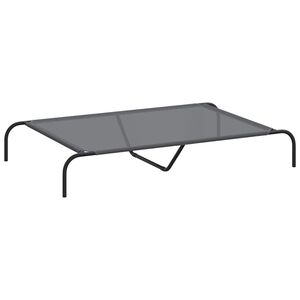 vidaXL Forh&oslash;yet hundeseng gr&aring; 130x80x20 cm tekstil og st&aring;l