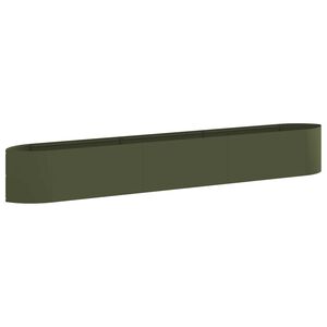 vidaXL Hevet Hagebed Olivengr&oslash;nn 300 x 40 x 40 cm St&aring;l