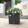 LECHUZA Plantekasse CUBE Cottage 50 ALL-IN-ONE granittsvart