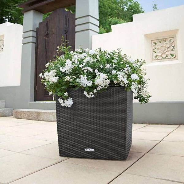 LECHUZA Plantekasse CUBE Cottage 50 ALL-IN-ONE granittsvart