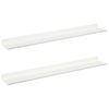 vidaXL Flytende hylle Veggmontert 2 pcs Hvit 60 x 9 x 2,5 cm St&aring;l