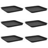 vidaXL Firkantet Blomsterbrett 6 stk. Svart 32 x 32 x 2,5 cm Plast