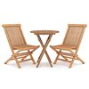 vidaXL Hagespisestuesett 3 deler heltre teak