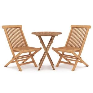vidaXL Hagespisestuesett 3 deler heltre teak