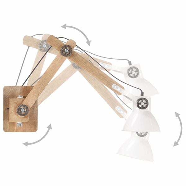 vidaXL Vegglampe i industriell stil hvit rund E27