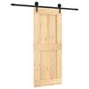 vidaXL Skyved&oslash;r Naturlig og svart 85 x 210 cm Massiv Furu Tre