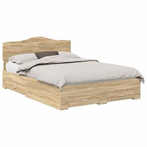 vidaXL Sengestamme med skuff Sonoma eik 150 x 200 cm Konstruert tre