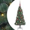 vidaXL Kunstig forh&aring;ndsopplyst juletre med kulesett gr&oslash;nn 120 cm PET
