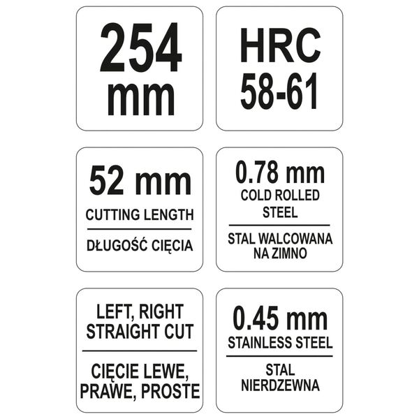YATO Metallsaks English 254 mm r&oslash;d