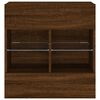 vidaXL Vegghengt TV-benk med LED-lys brun eik 58,5x30x60,5 cm