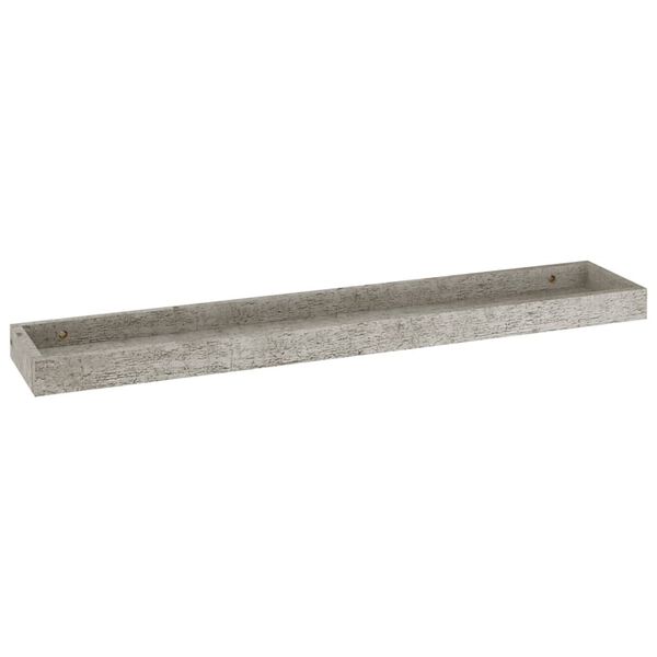 vidaXL Loggia-vegghyller 4 stk betonggr&aring; 80x15x4 cm MDF