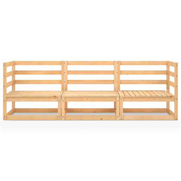 vidaXL 3-seters hagesofa heltre furu