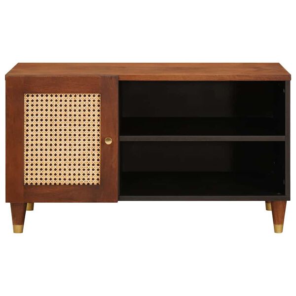 vidaXL Medieoppbevaringsskap og -hyller med dør Brun 80 x 31.5 x 46 cm